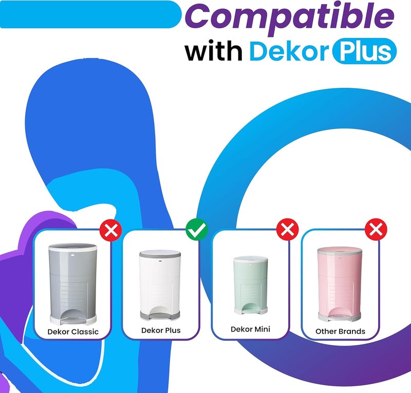 ECOREFILLS ECO-REFILLS Diaper Pail Refills - Fits Dekor PLUS Extra Thick, Powerful Odor Elimination & Fresh Powder Scent | Easy to Replace and Dispose of Diaper Bag (5 Count (Pack of 1)) - Image 3